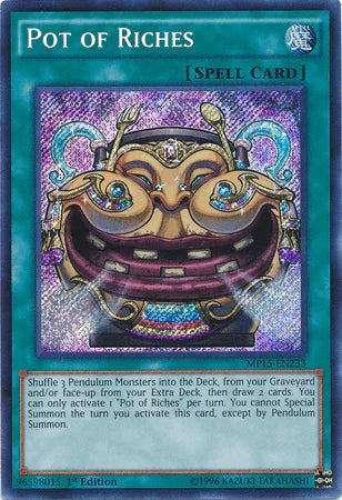 Pot of Riches [MP15-EN233] Secret Rare