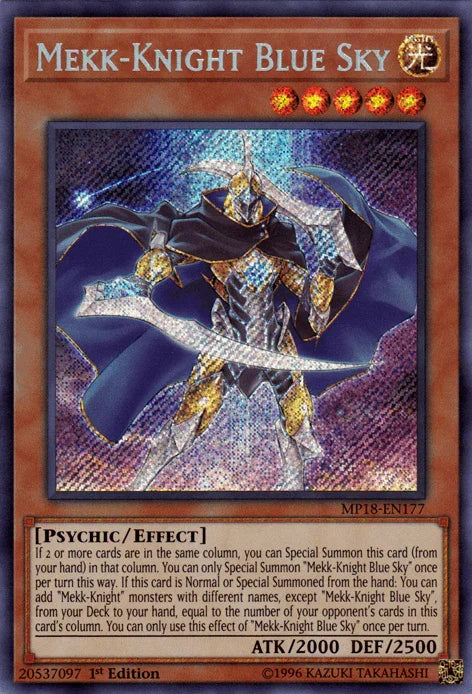 Mekk-Knight Blue Sky [MP18-EN177] Secret Rare