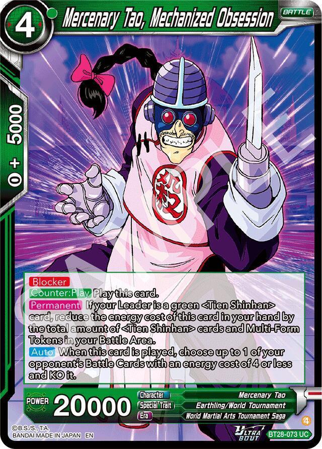 Mercenary Tao, Mechanized Obsession (BT28-073) [Prismatic Clash]