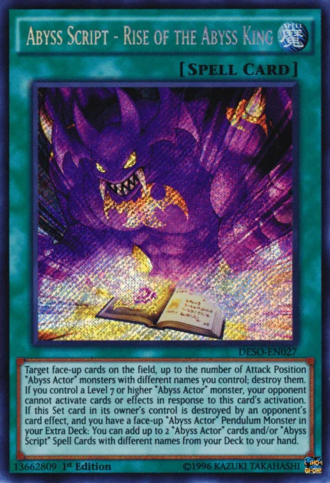 Abyss Script - Rise of the Abyss King [DESO-EN027] Secret Rare