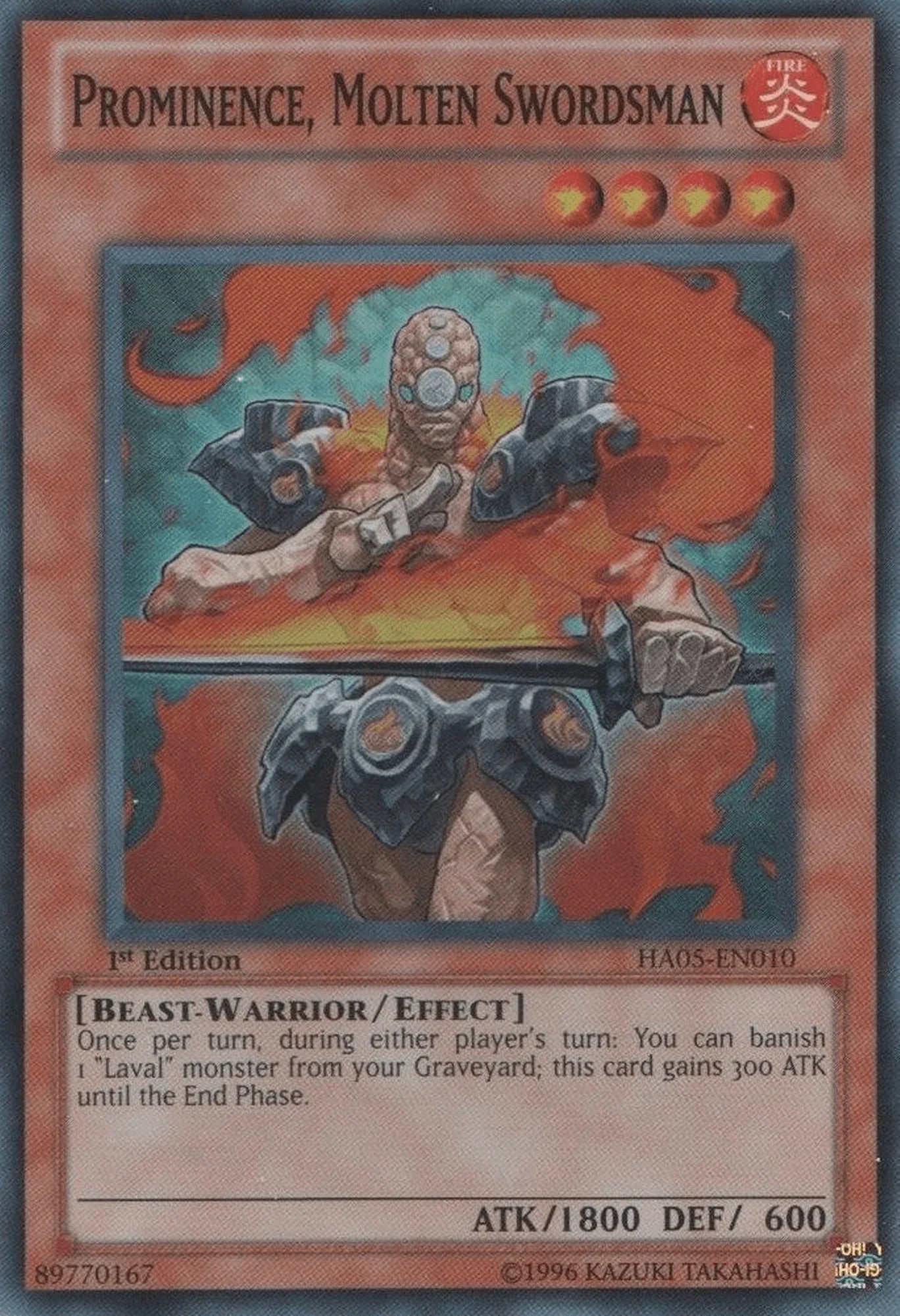 Prominence, Molten Swordsman [HA05-EN010] Super Rare
