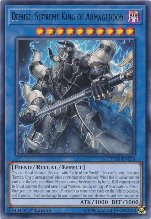 Demise, Supreme King of Armageddon [CYHO-EN030] Rare