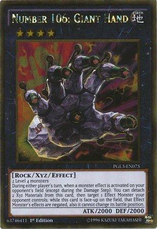 Number 106: Giant Hand [PGL3-EN075] Gold Rare